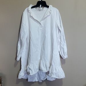 Onion White Ruffled Long Sleeve Dress Size XL